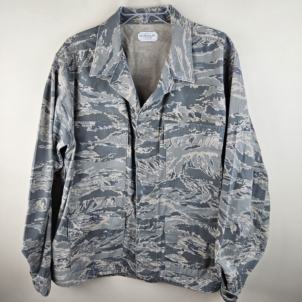 Air Force Camo Coat Men's Size 46R XL Utility Coat USAF Uniform